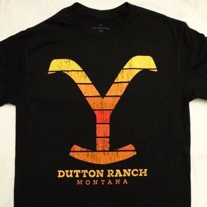 NWT Yellowstone Dutton Ranch Montana Gradient Logo T-Shirt